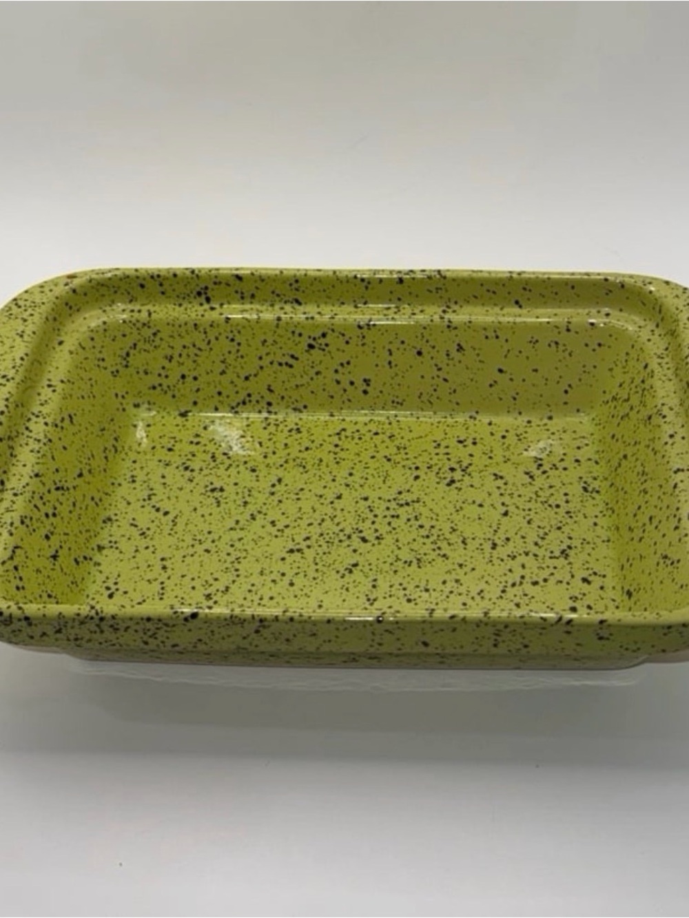 Cerutil Portugal Stoneware Bakeware Serving Dish Speckled Green Black Square